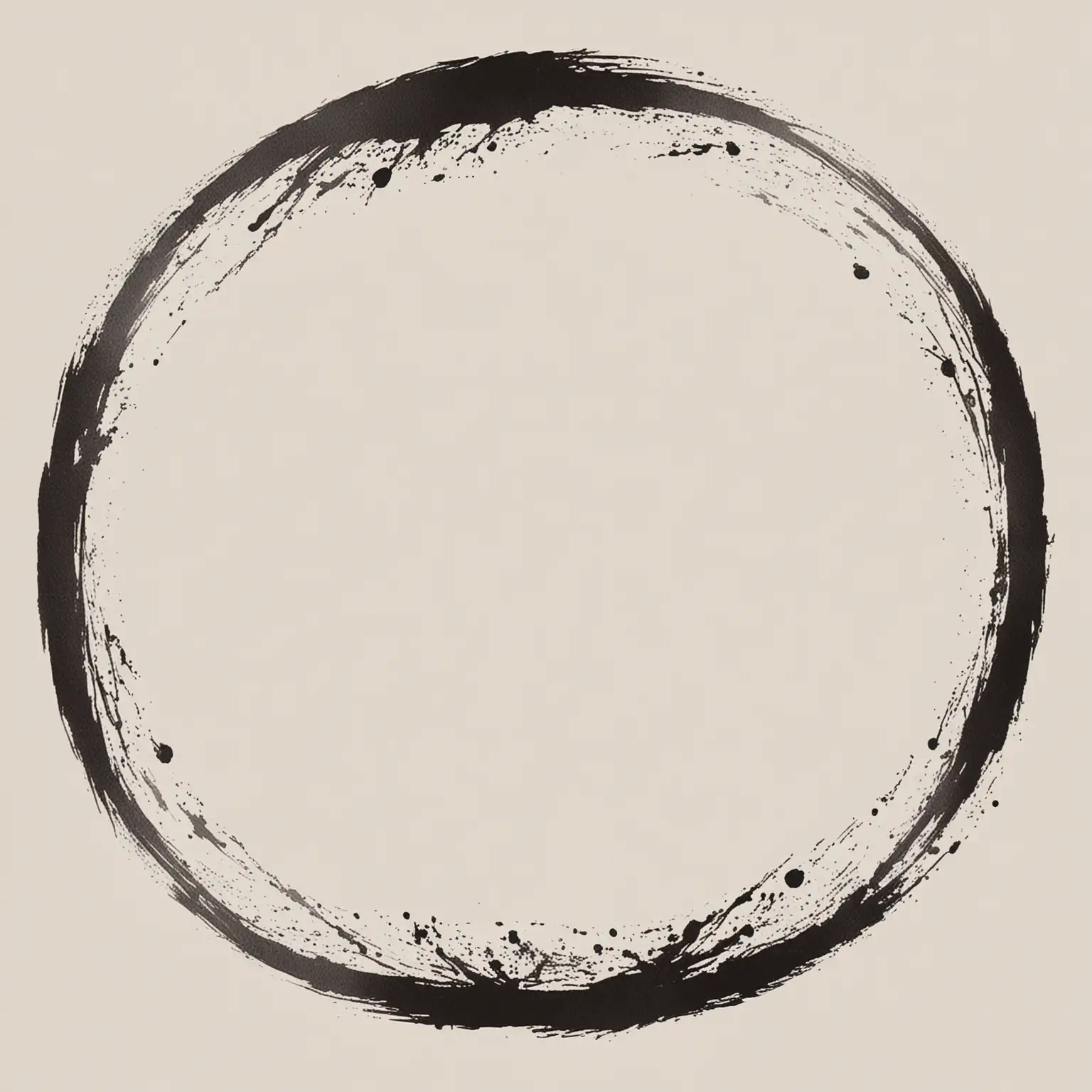 a ink brush circle upon a blank bakground