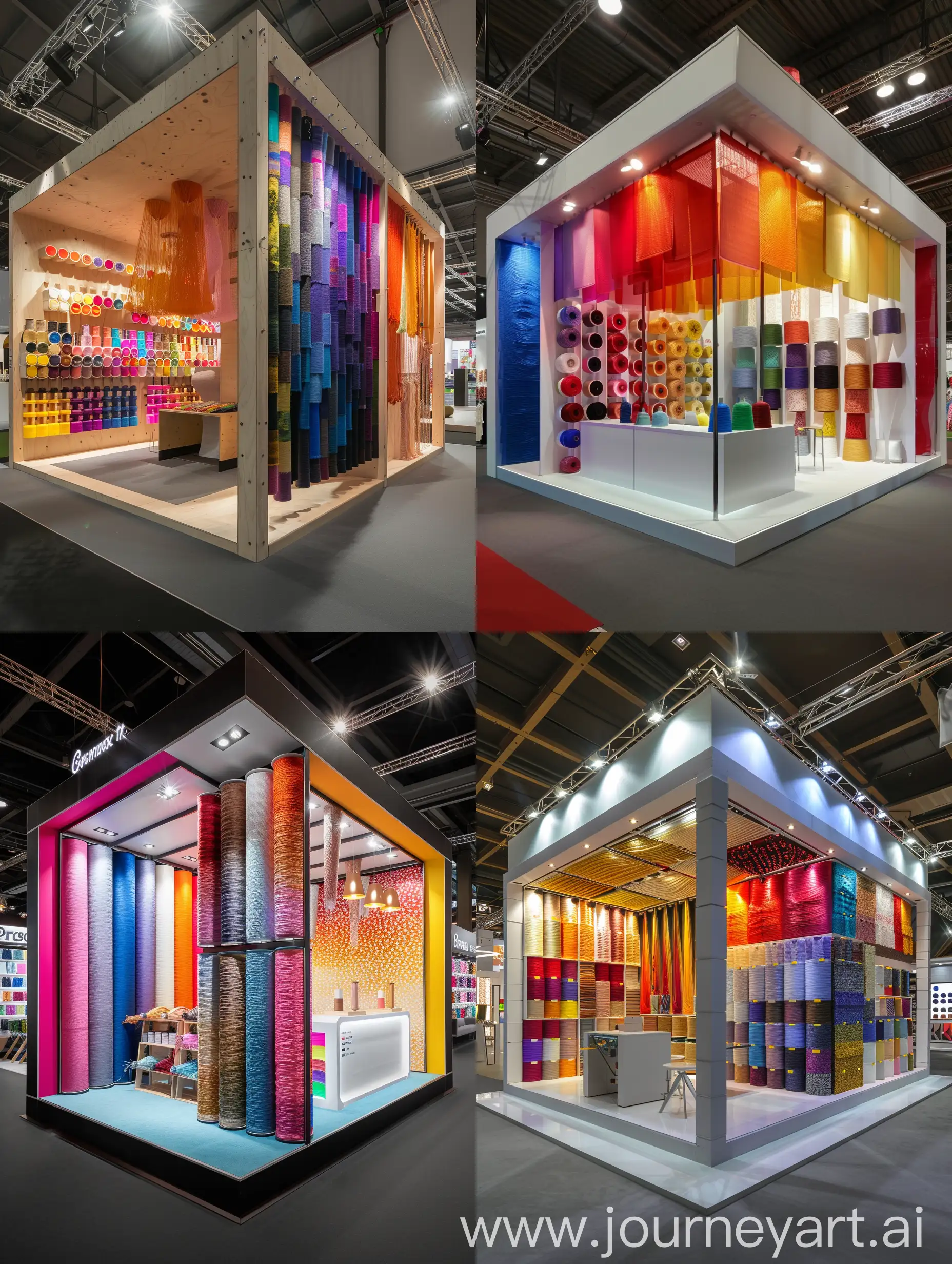Textile-Product-Exhibition-Stand-Design-with-Open-Sides-and-Back-Wall
