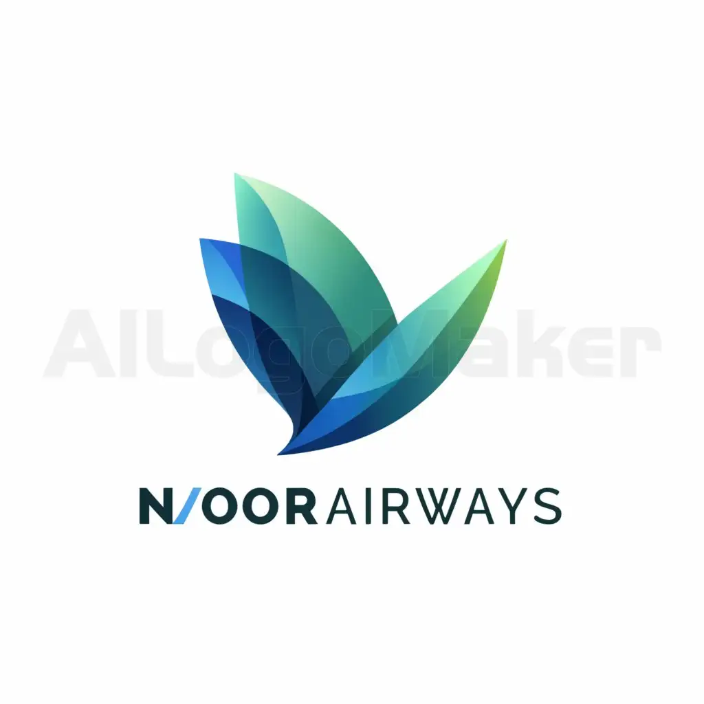 a logo design,with the text "Noor Airways", main symbol:Leaf,Minimalistic,be used in Airline industry,clear background