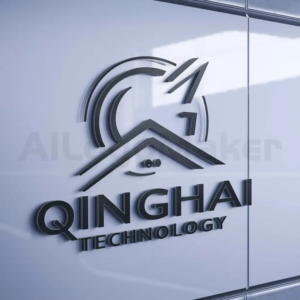 a logo design,with the text 'Qinghai Technology', main symbol:Qinghai Technology,Moderate,be used in Internet industry,clear background