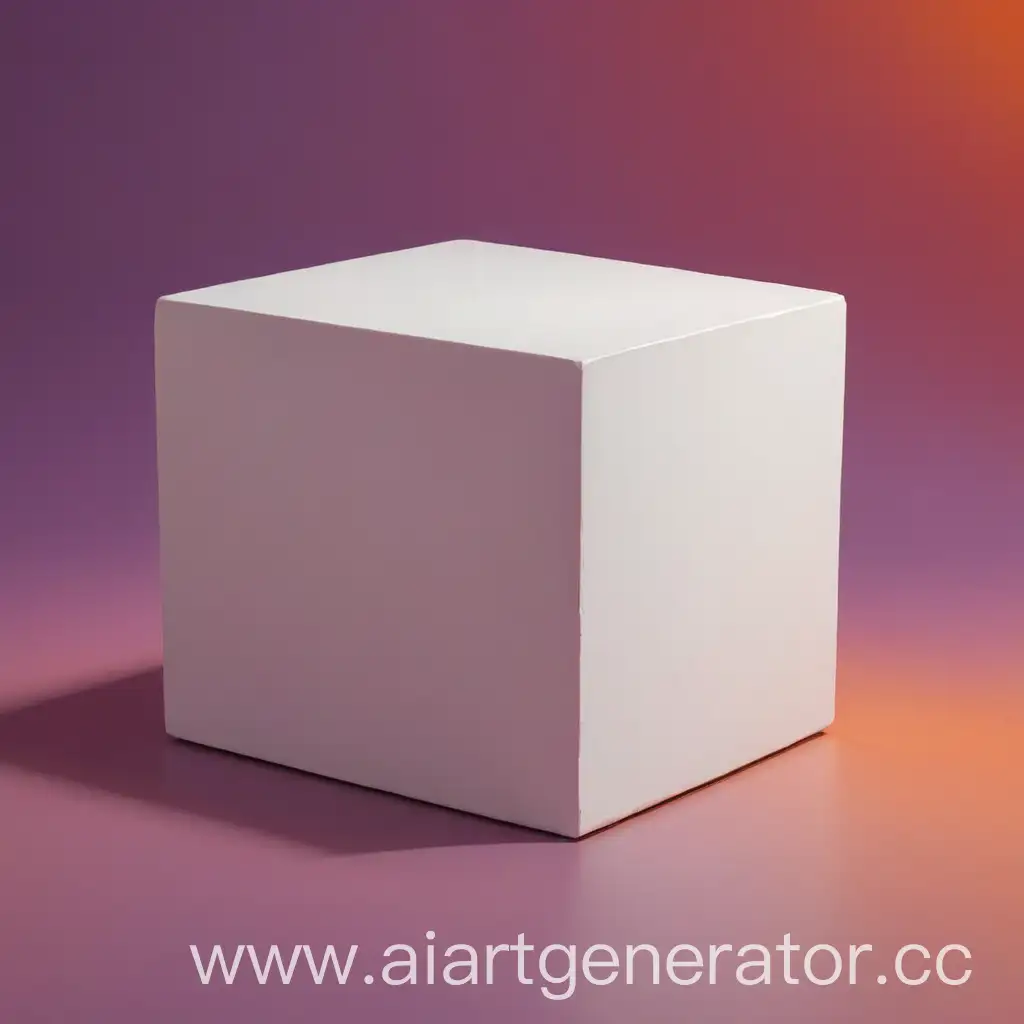 Minimalist-White-Cube-on-Vibrant-OrangeRedViolet-Background