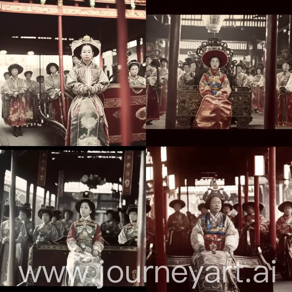 Pregnant-Empress-Cixi-Traveling-in-Luxurious-Carriage