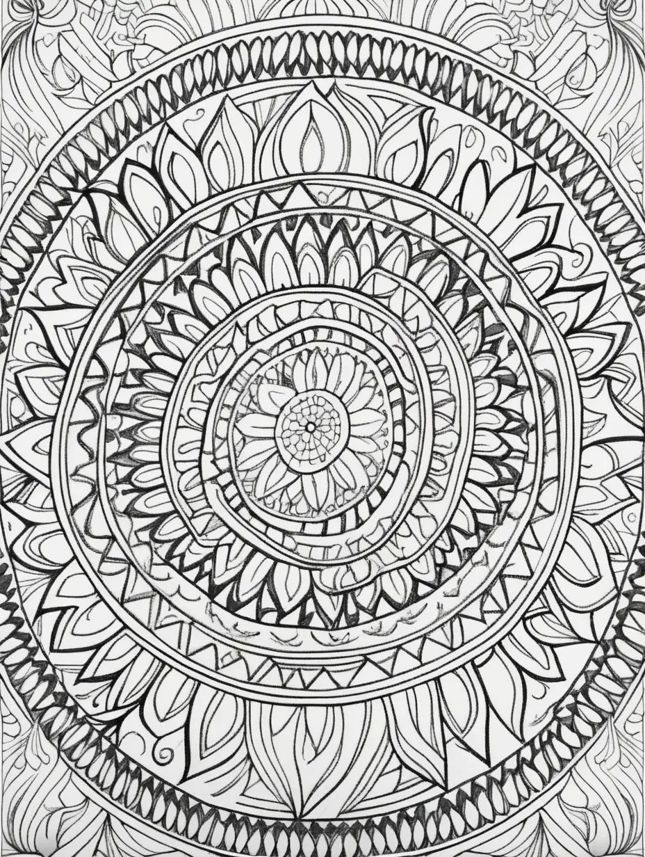Mandala Adult Coloring Page for Stress Relief and Relaxation