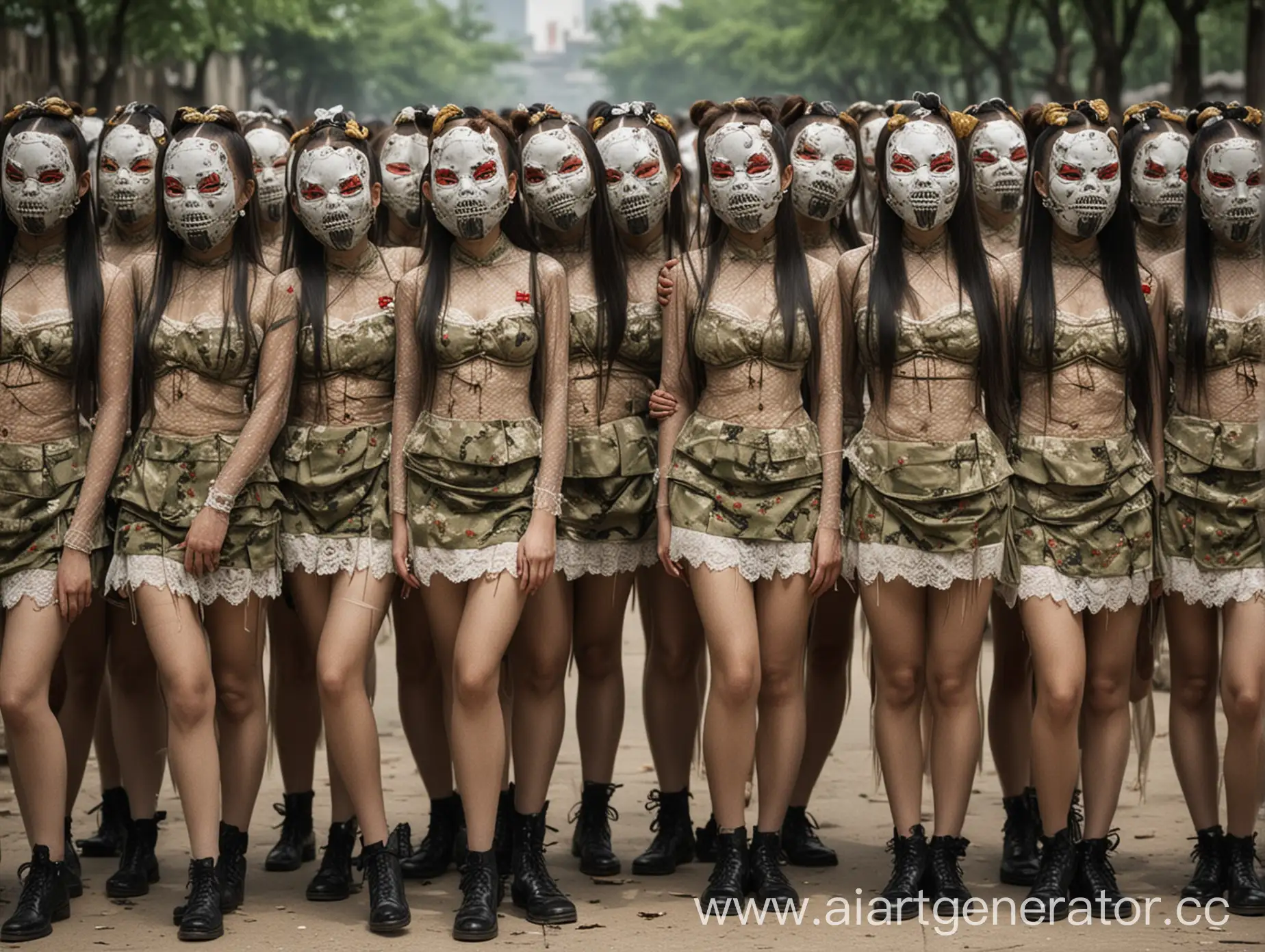 Elite-Female-Soldiers-in-Skullfaced-Masks-Invade-Country