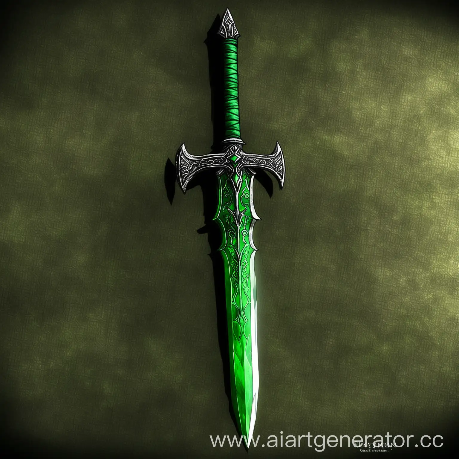 Fantasy-Warrior-with-Green-Sword-in-Skyrim-Landscape