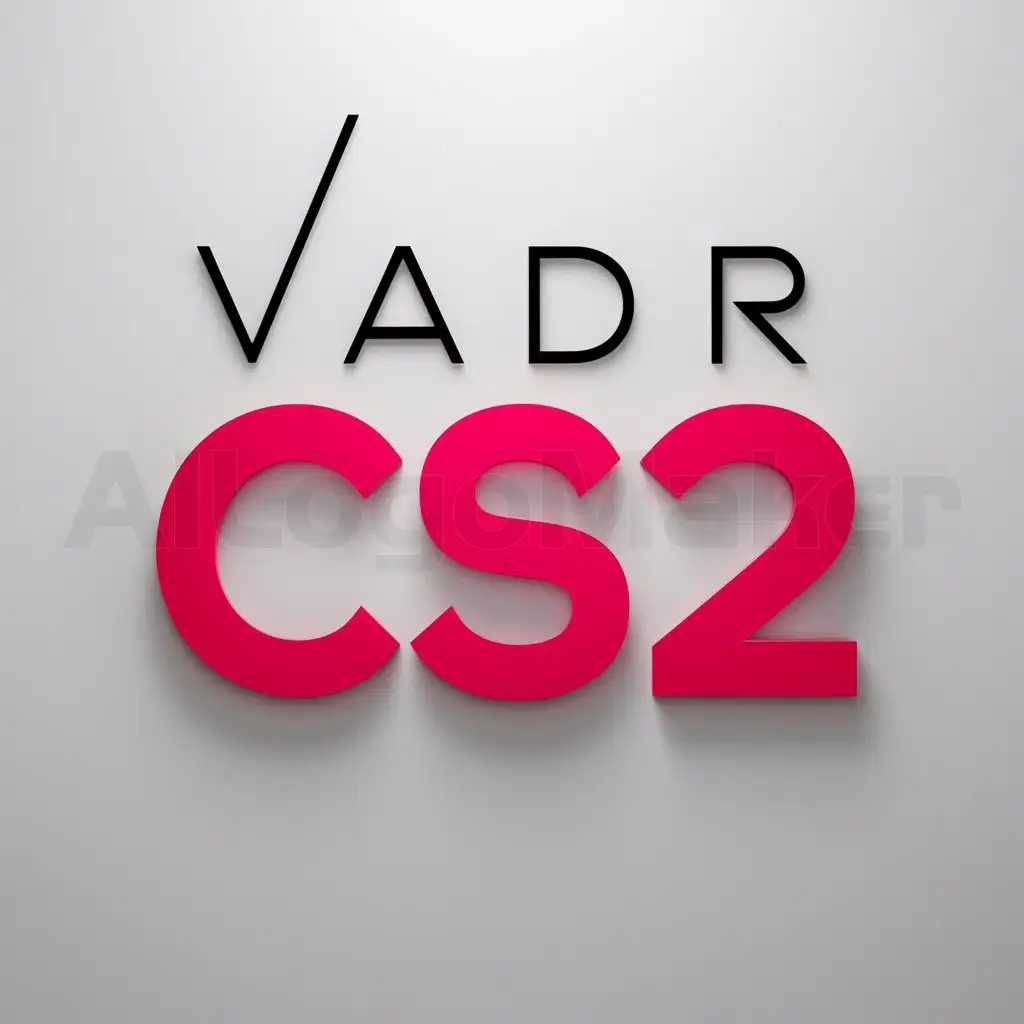 a logo design,with the text "VADR", main symbol:CS2 pink,Minimalistic,be used in Entertainment industry,clear background