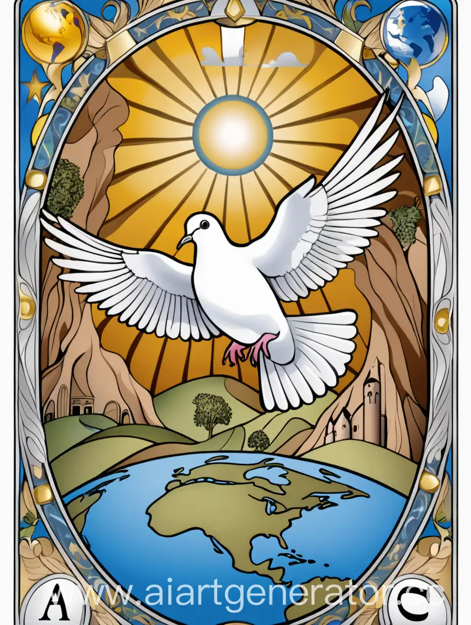 Tarot-Card-World-Tranquility-Symbolized-by-a-Dove