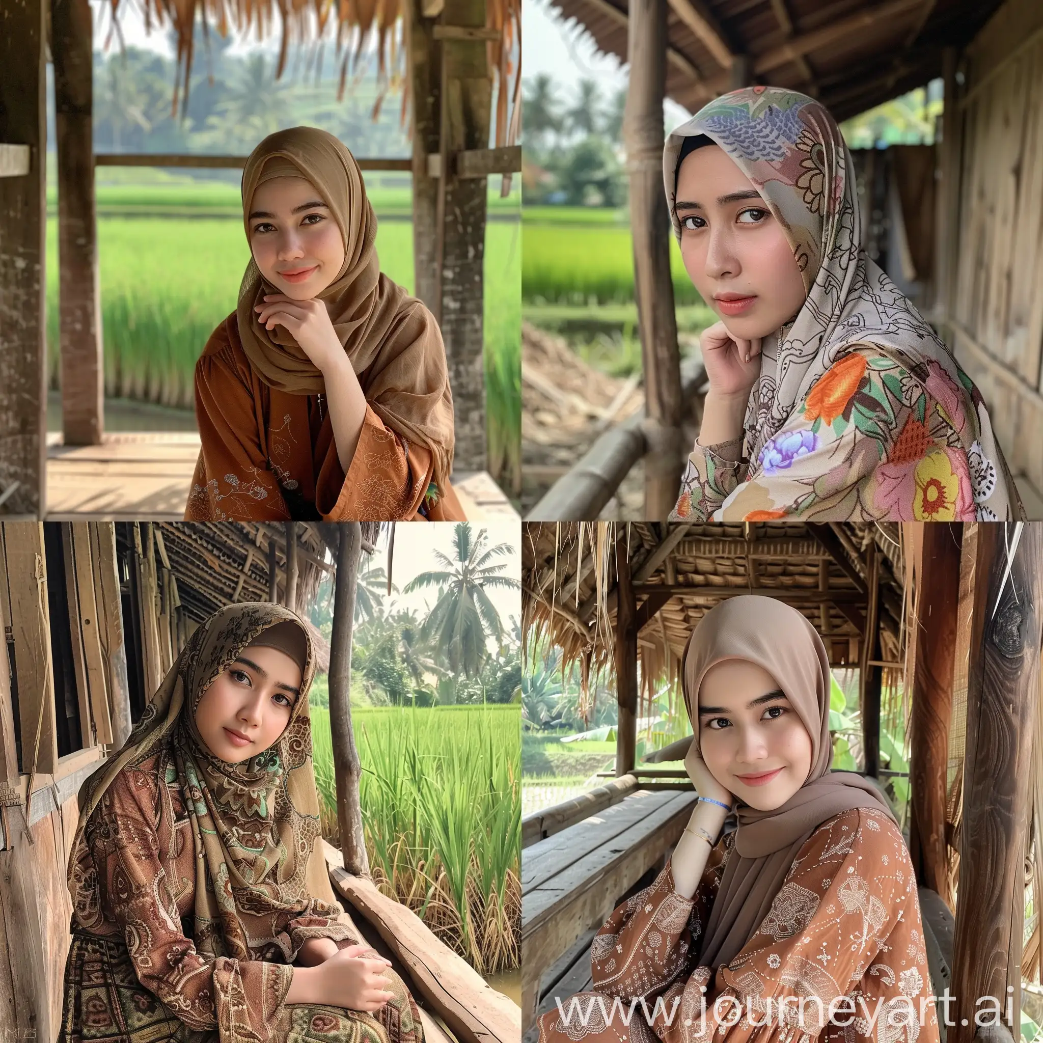 Influencer-Portrait-Indonesian-Hijabi-Beauty-in-Natural-Rice-Field-Setting