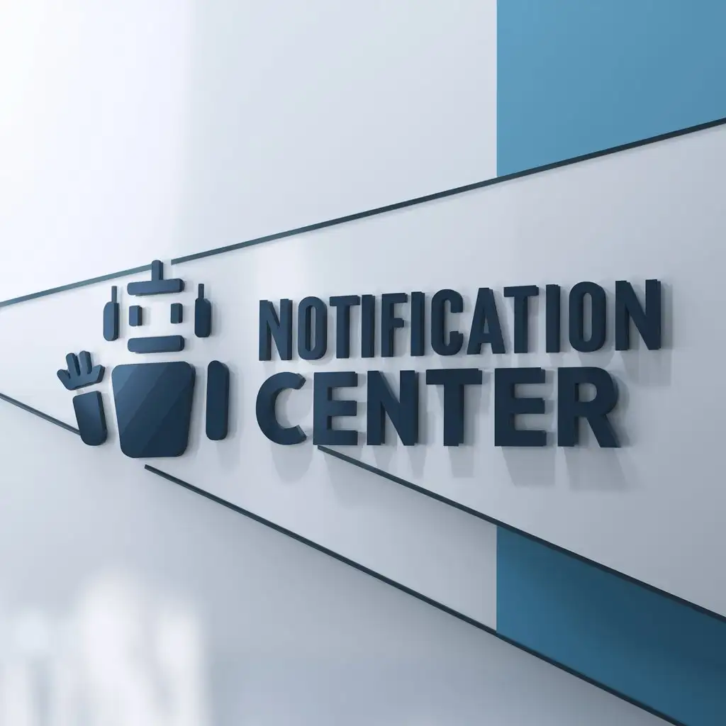 a logo design,with the text "Notification Center", main symbol:robot,Moderate,be used in Internet industry,clear background