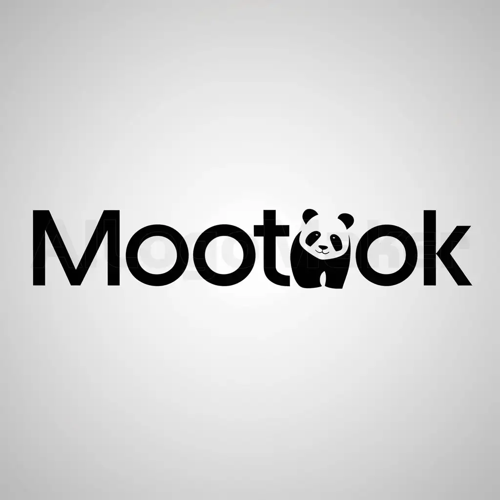 a logo design,with the text "Mootuook", main symbol:panda,Moderate,clear background