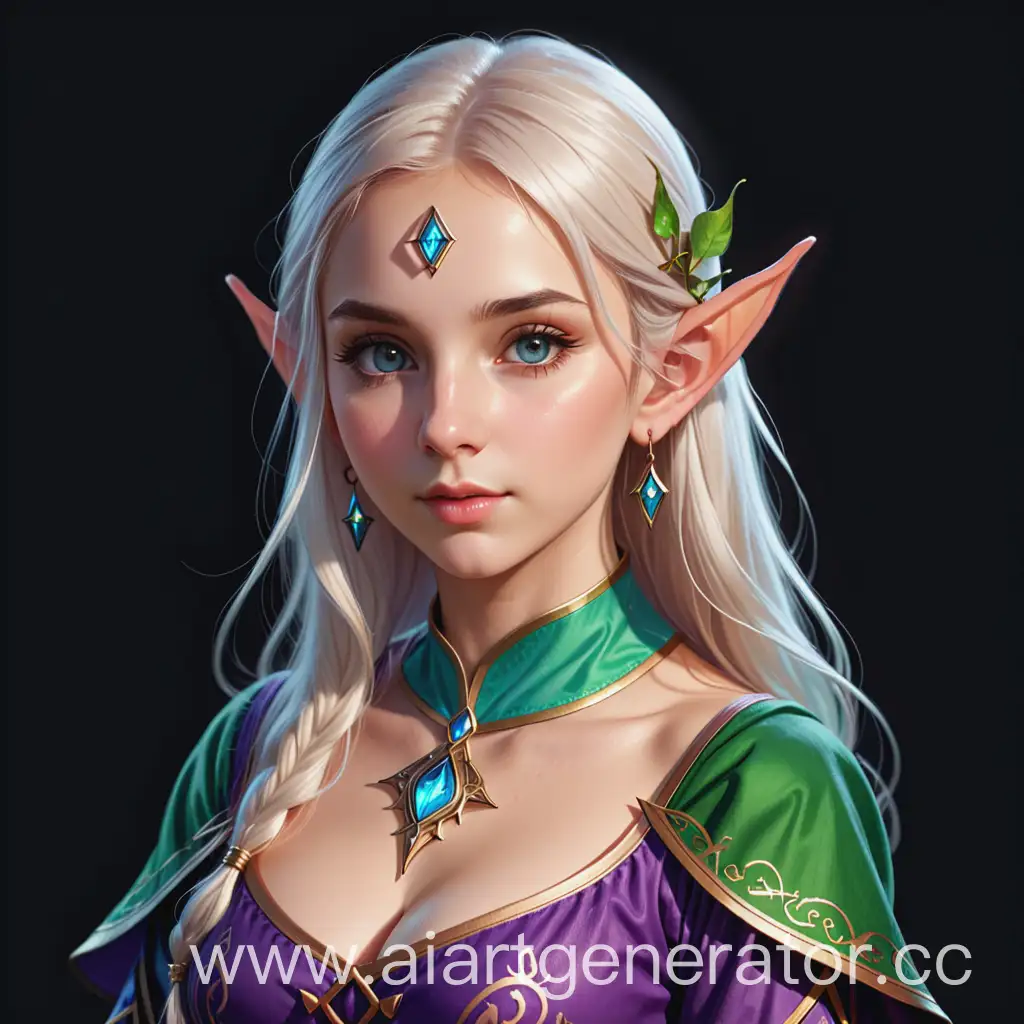 Fantasy-Portrait-of-an-Elf-Mage-with-Transparent-Background