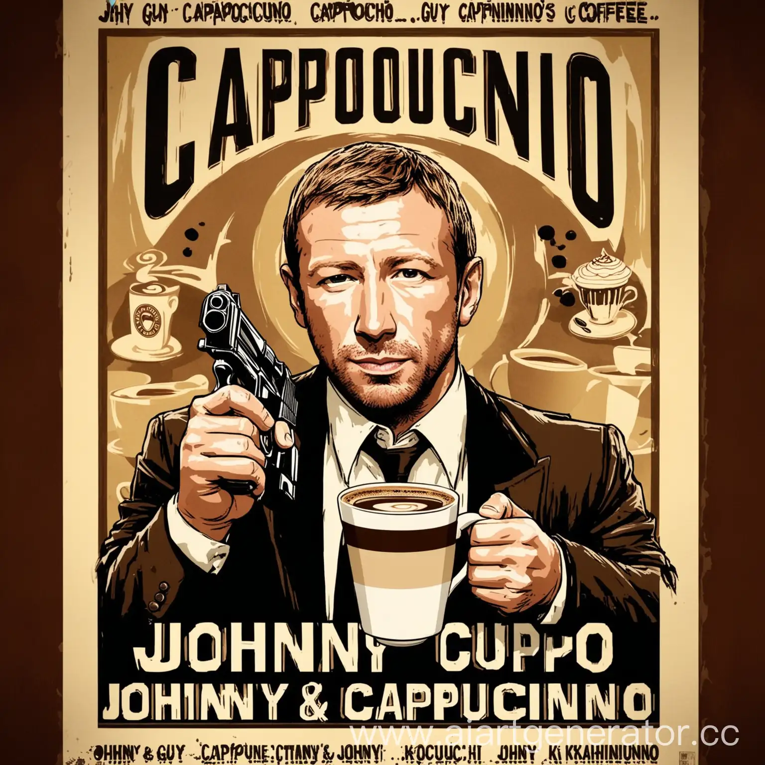 ActionPacked-Movie-Poster-Johnny-Capuccino-with-Gun-and-Coffee