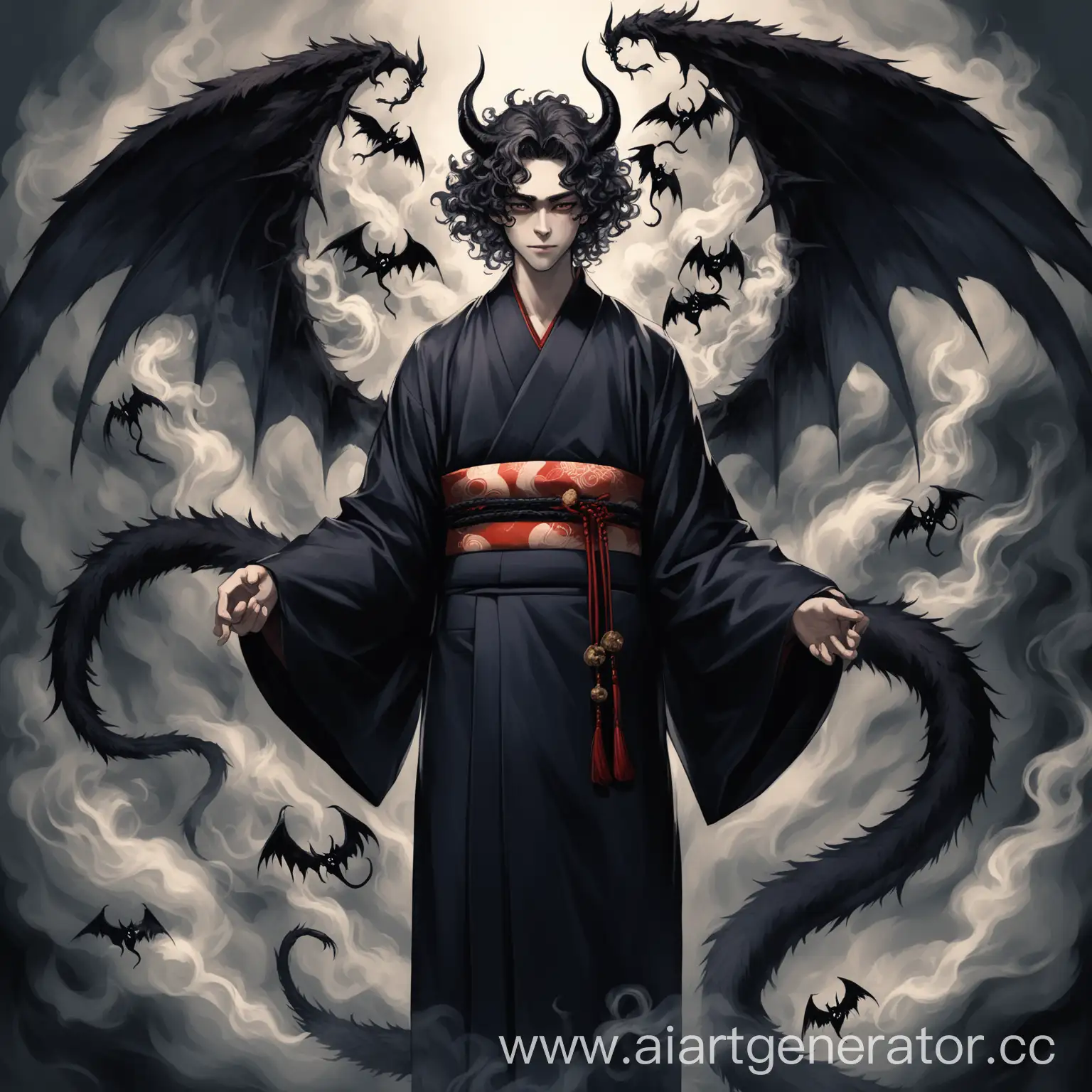 Japanese-Demon-with-Wavy-Hair-and-Smoky-Wings