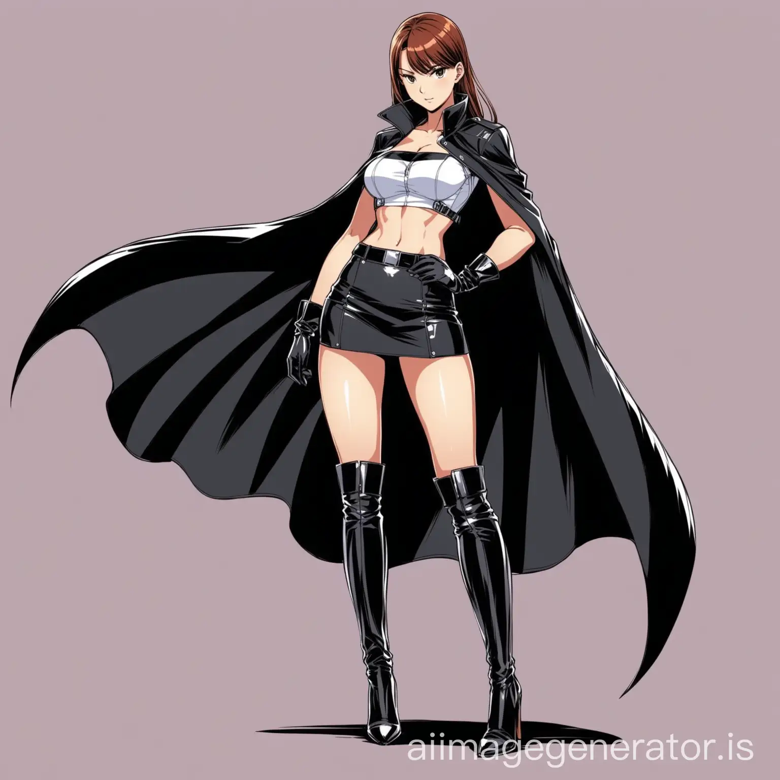 Sultry-Secret-Agent-Seductive-Anime-Girl-in-Croptop-Skirt-and-Leather-Gloves