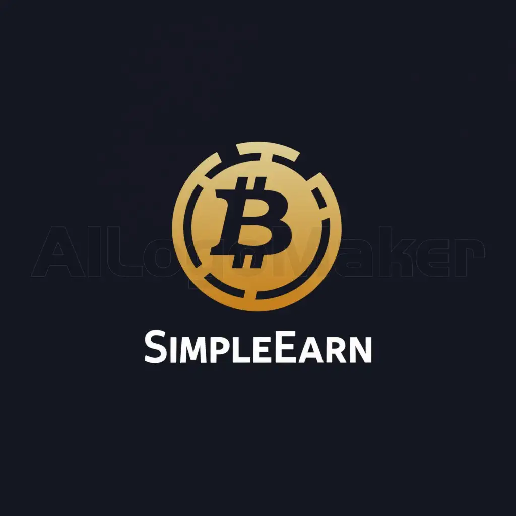 a logo design,with the text "SimpleEarn", main symbol:coin cryptocurrency,Moderate,be used in Internet industry,clear background