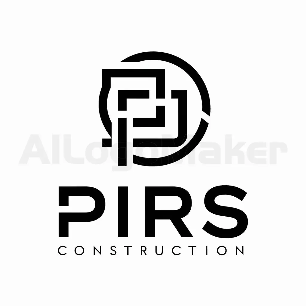 a logo design,with the text "PIRS", main symbol:квадрат круги,complex,be used in Construction industry,clear background