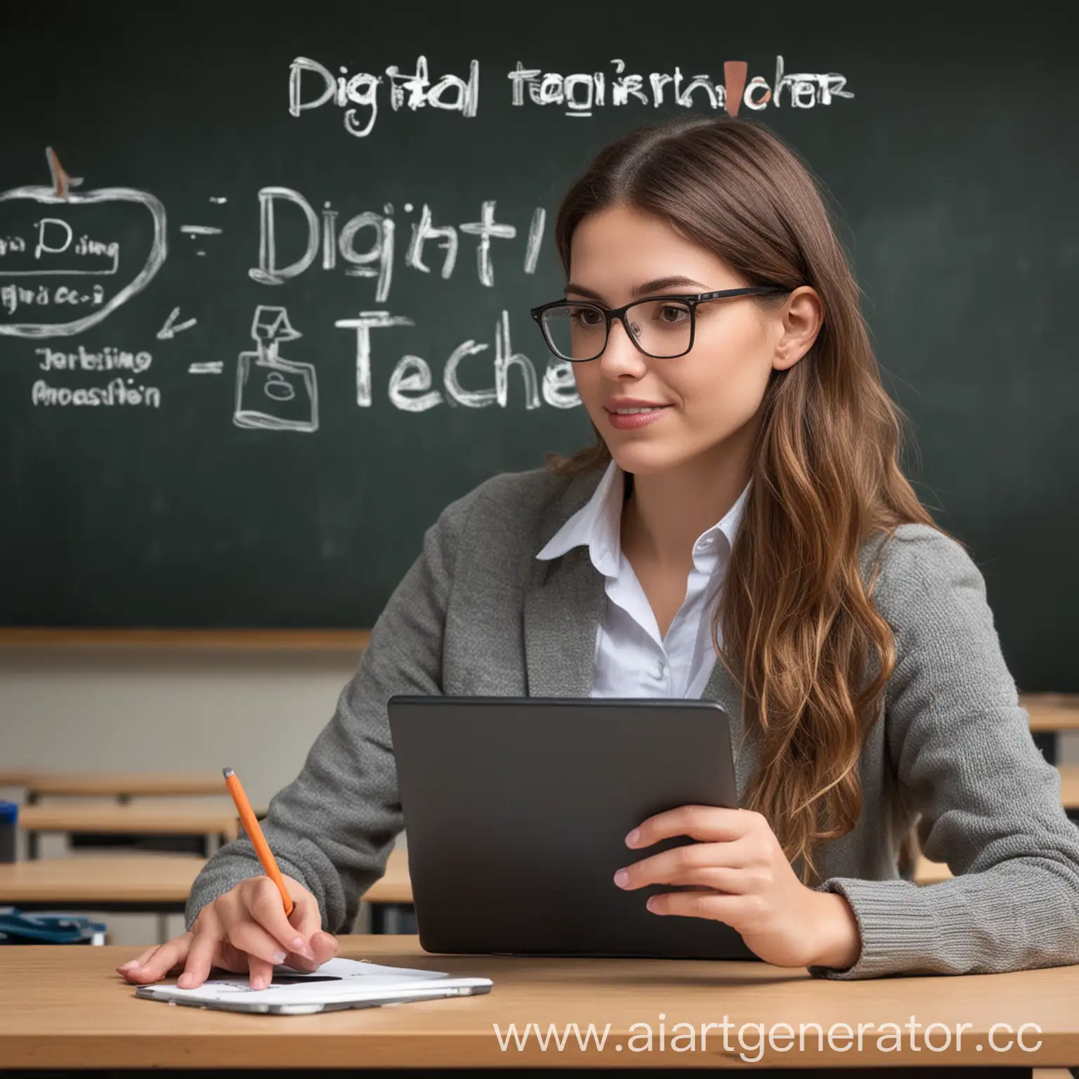 Interactive-Digital-Teacher-Leading-Online-Classroom-Learning