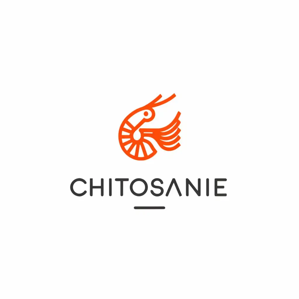 a logo design,with the text 'chitosane', main symbol:shrimp,Moderate,clear background