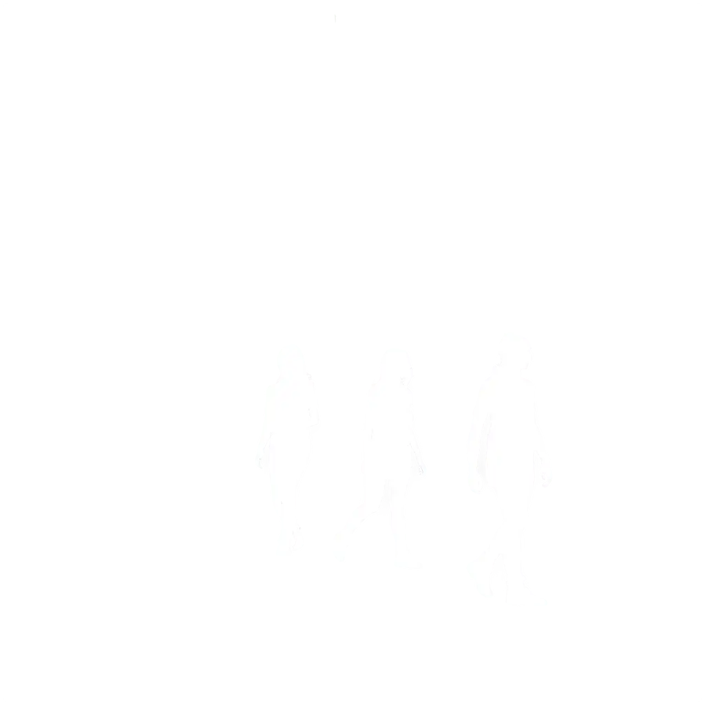Gruppe der Menschen (weiße silhouetten) gehen auf der Straße