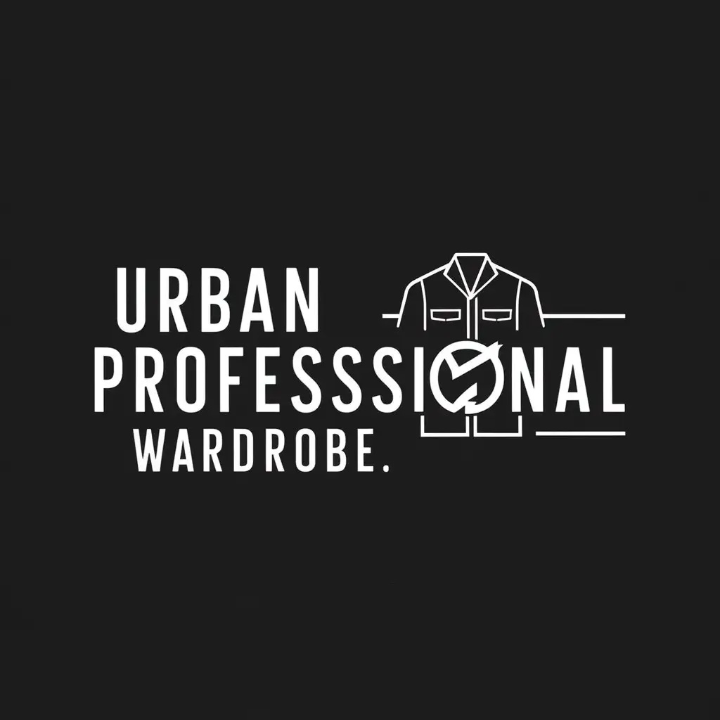 сделай логотип в черно белом стиле для компании специализирующаяся на одежде для рабочих название магазина "Urban Professional Wardrobe" без заднего фона
