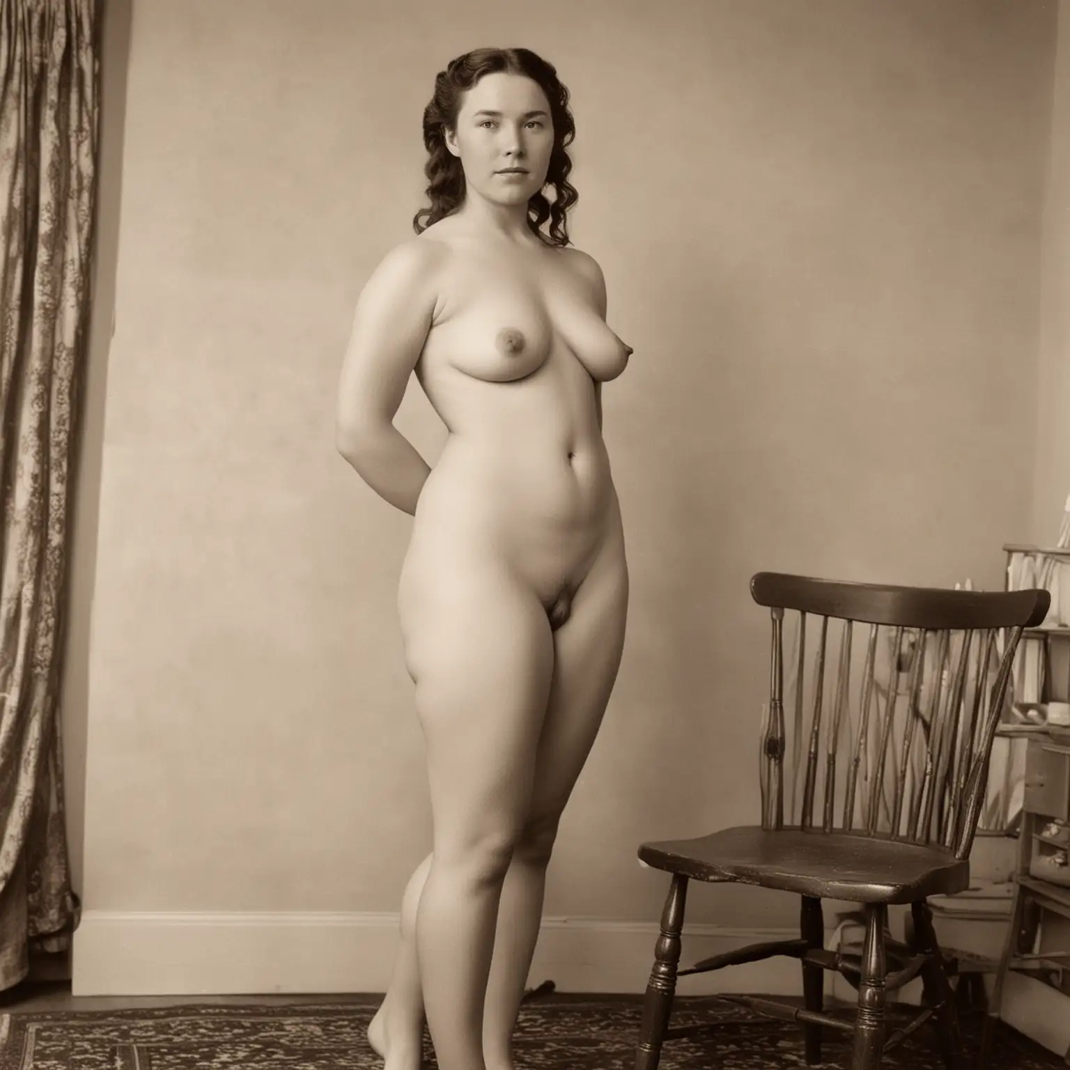 Laura Ingalls Wilder, nude, standing
