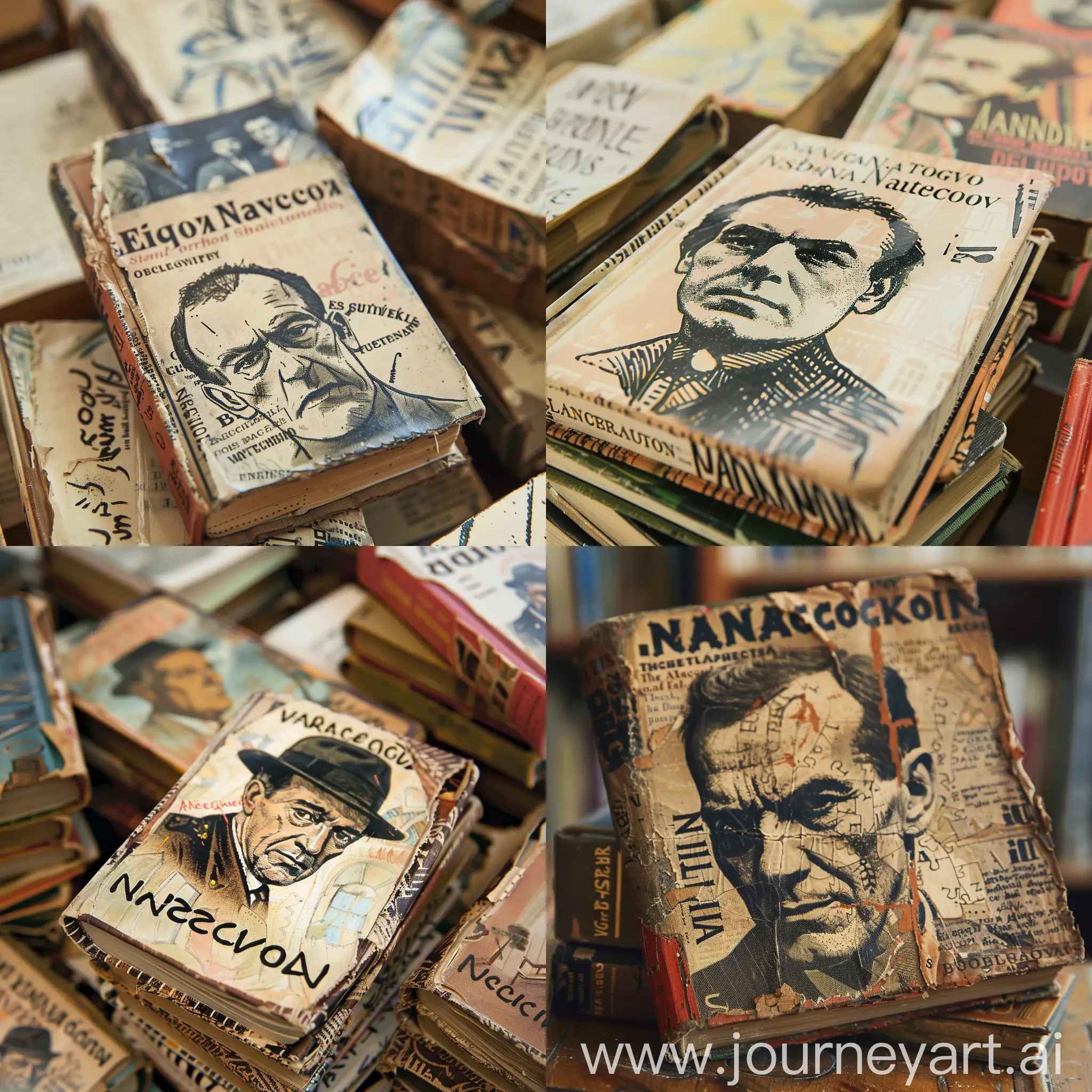 students read books with Vladimir Nabokov written on them