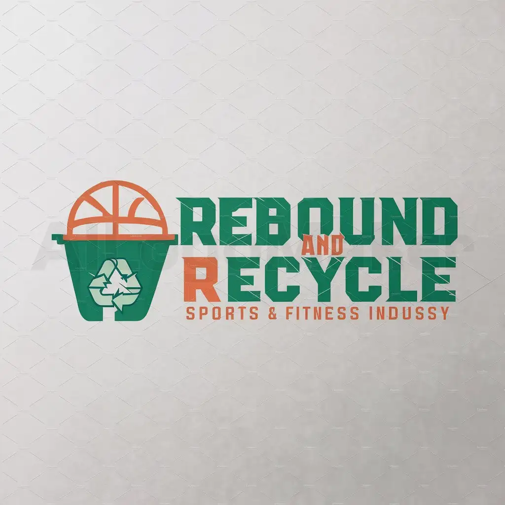 a logo design,with the text "Rebound and Recycle", main symbol:["basketball","recycle"],complex,be used in Sports Fitness industry,clear background