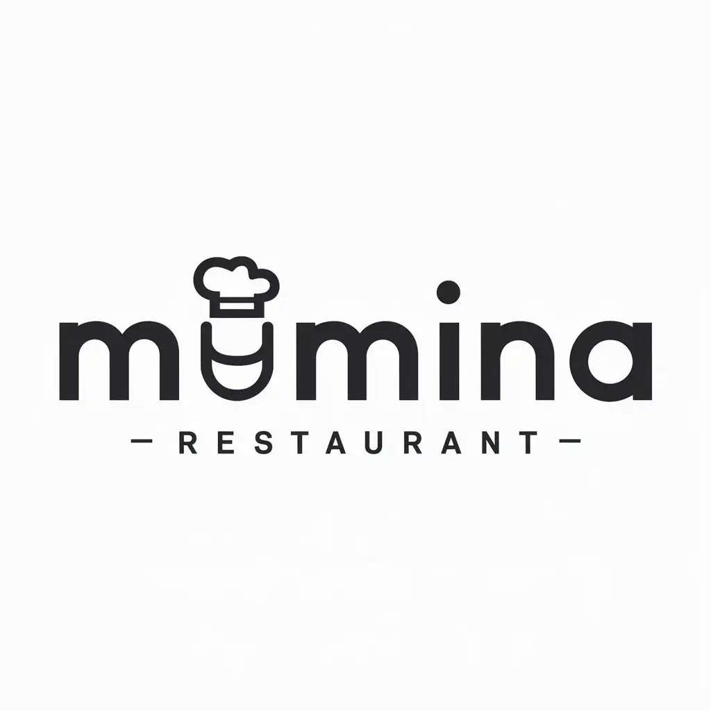 a logo design,with the text "MUMINA", main symbol:COOK,Moderate,be used in Restaurant industry,clear background