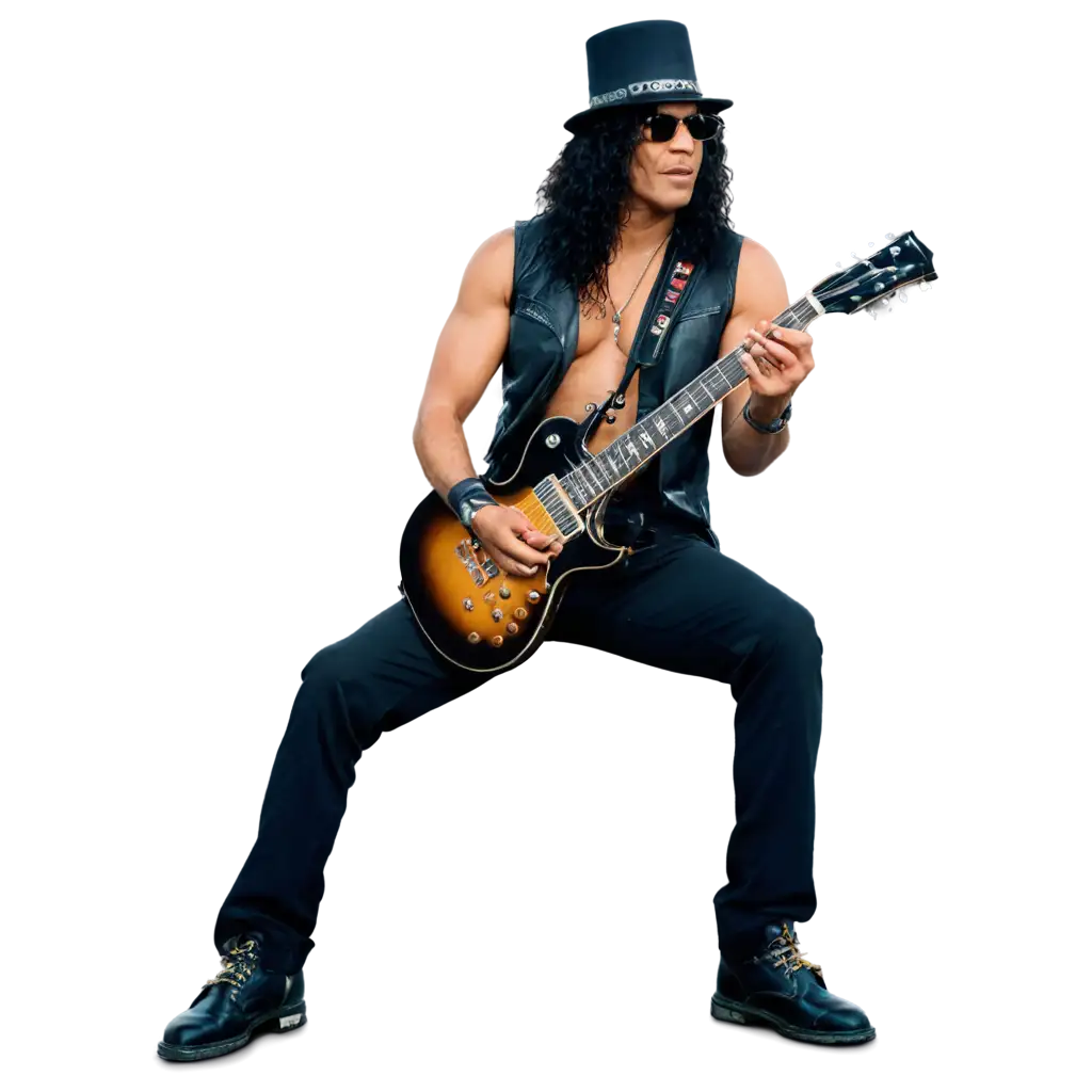 Slash-Playing-Gibson-Les-Paul-Guitar-HighQuality-PNG-Image