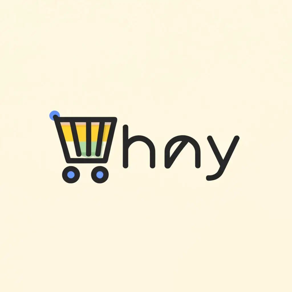 a logo design,with the text "Hany", main symbol:🛒,Minimalistic,clear background