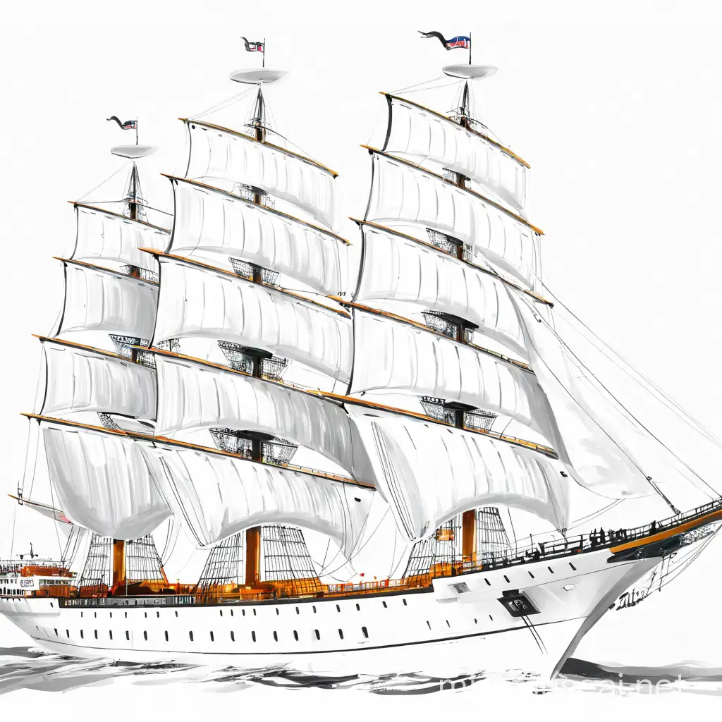 Majestic Sailing Ship Artwork Stunning Oceanic Voyage Painting