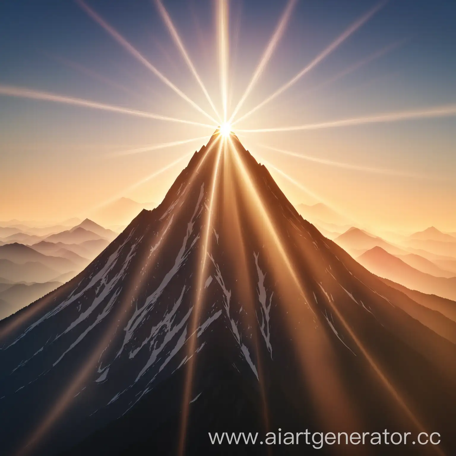 Mountain-Peak-at-Sunset-Symbol-of-Achievement-and-Hope