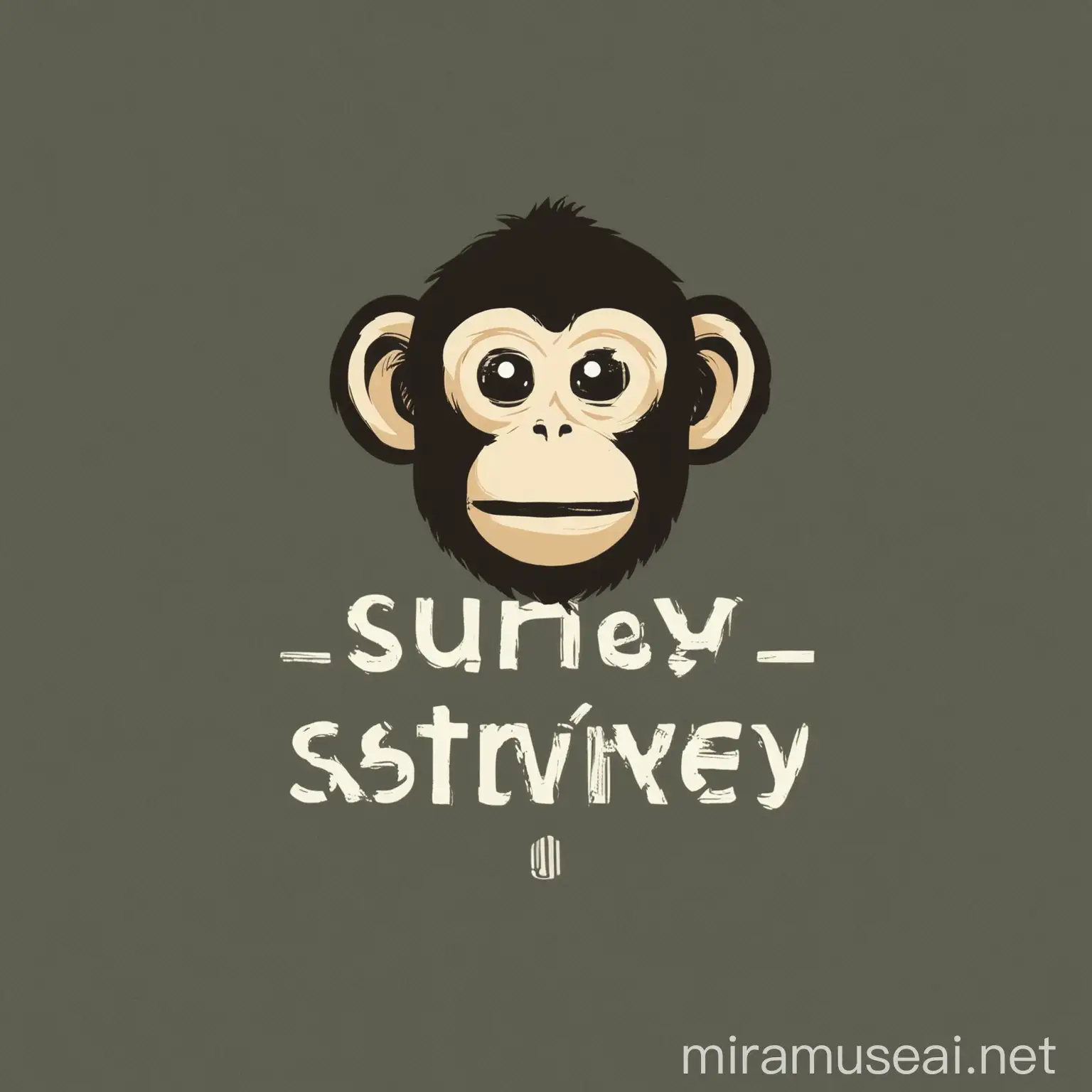 logo for survey website, monkey surveying the people