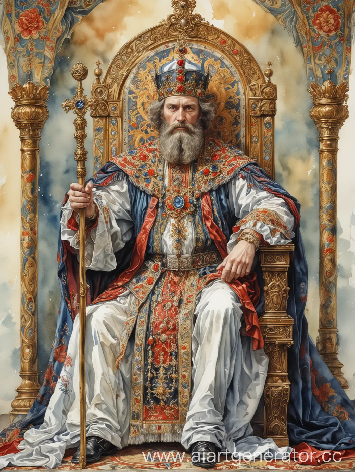 Russian-Emperor-Tarot-Card-Majestic-Portrait-of-a-Bearded-Authority-in-Ornate-Attire
