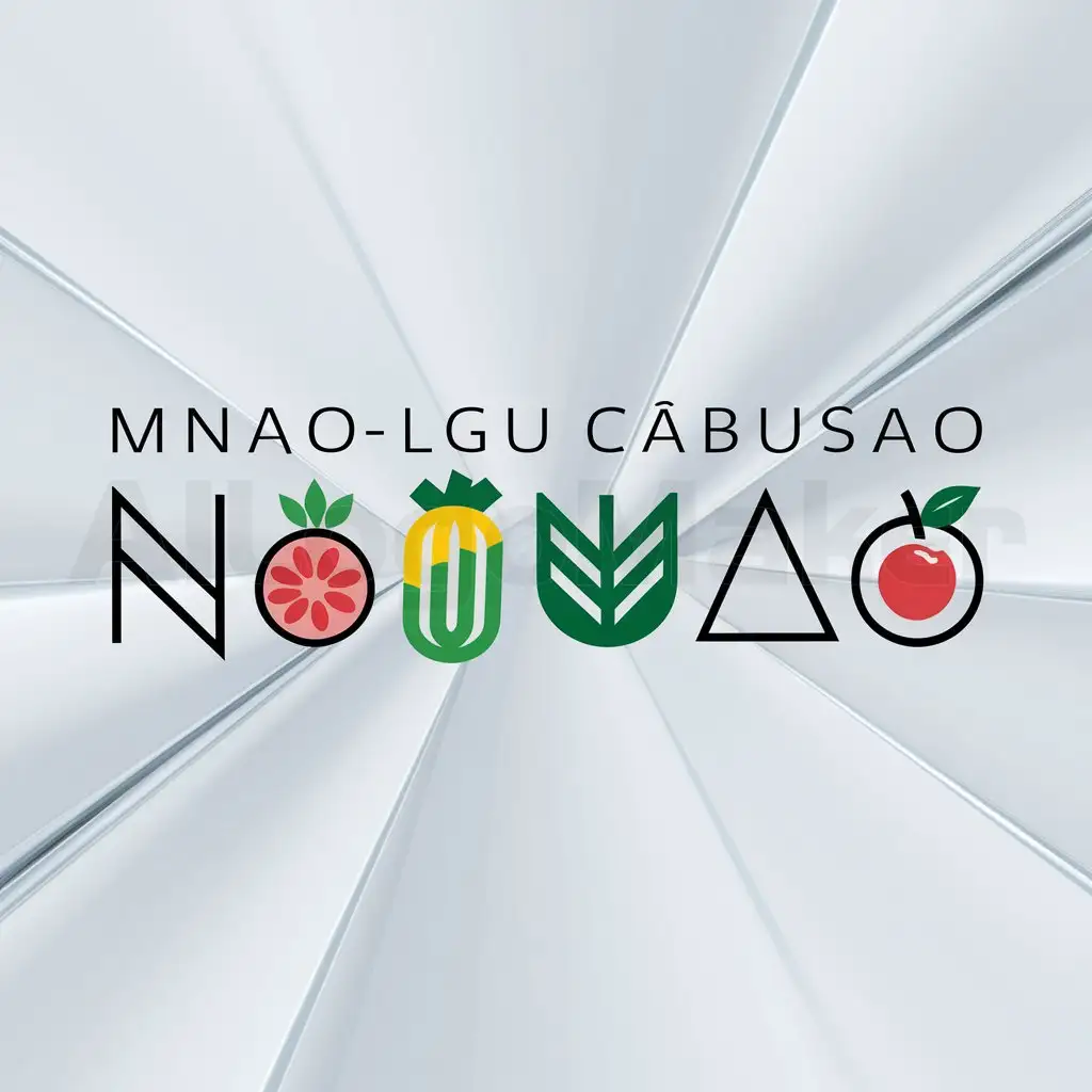 a logo design,with the text "MNAO-LGU CABUSAO", main symbol:["nutrition","vegetable","health","fruits"],Minimalistic,clear background