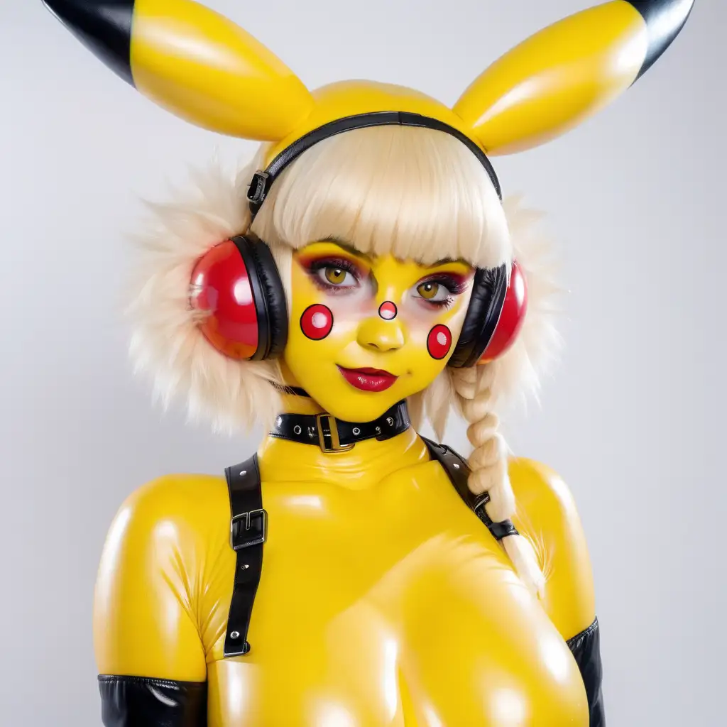 Latex-Pikachu-Girl-with-Yellow-Latex-Skin-and-Red-Cheek-Circles