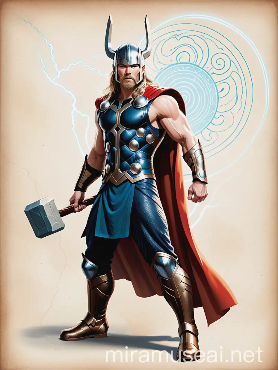 Thor Norse God of Thunder Protecting the Realm Illustrated Map
