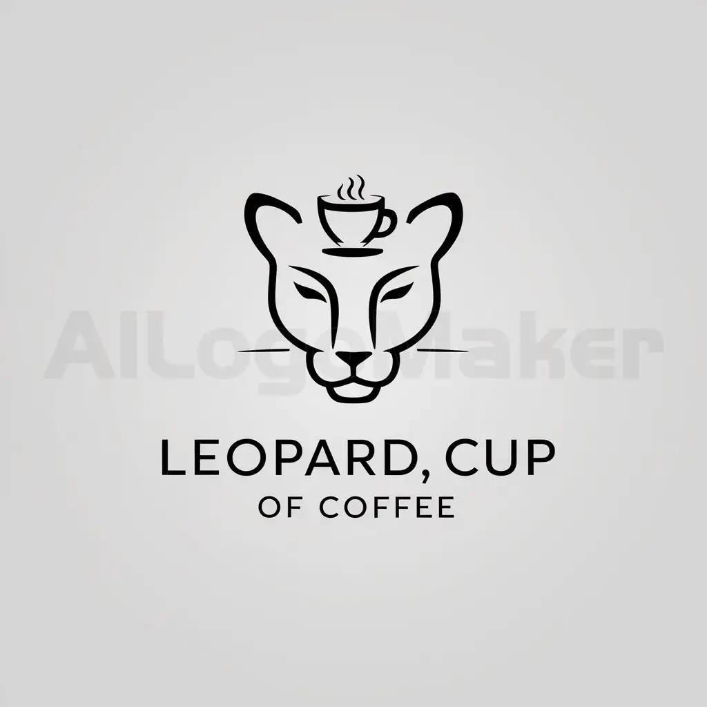 a logo design,with the text "Leopard, cup of coffee", main symbol:Leopard,Minimalistic,be used in Restaurant industry,clear background