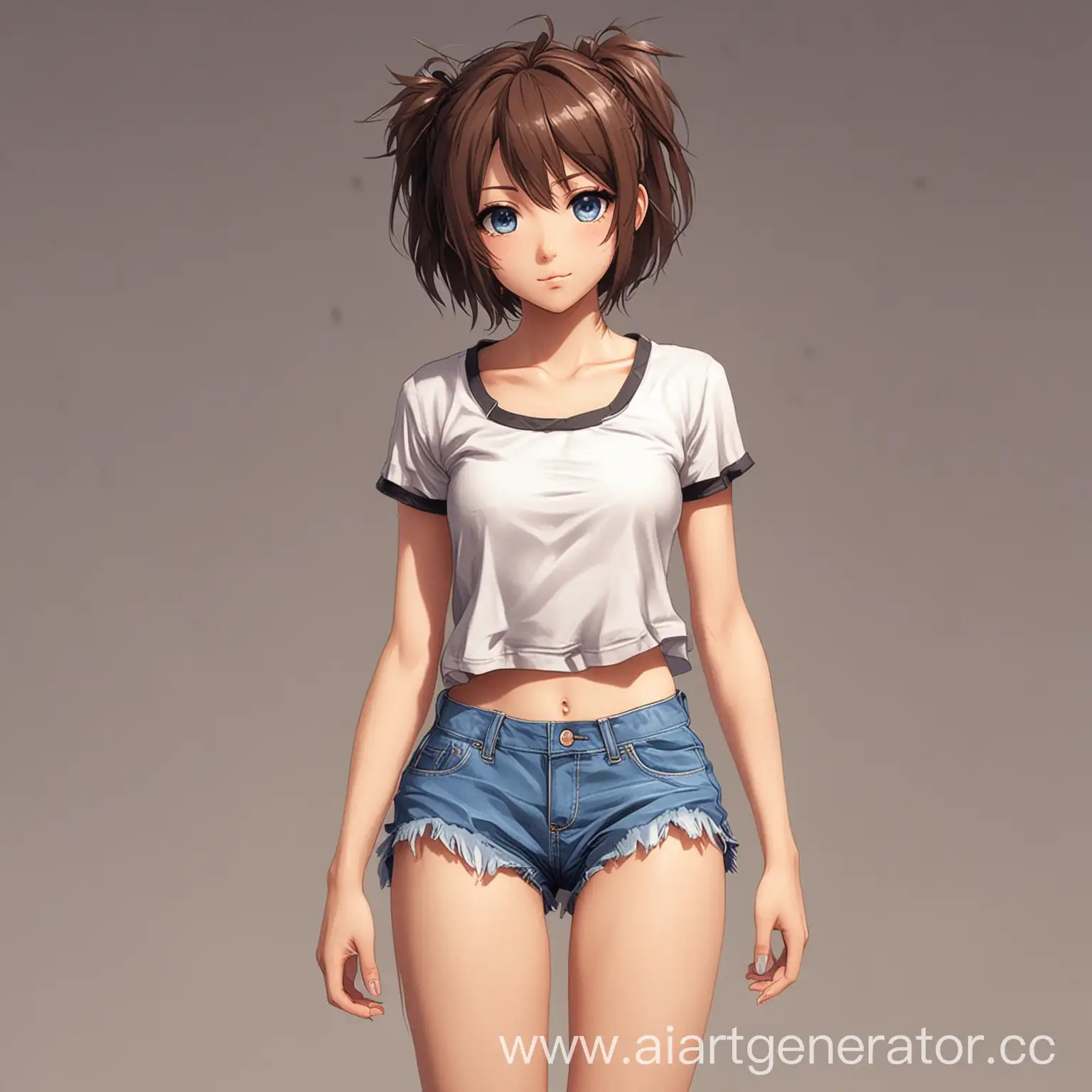 Colorful-Anime-Girl-in-Stylish-Short-Shorts