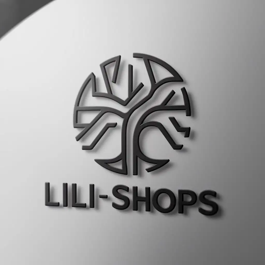 a logo design,with the text "LILI-SHOPS", main symbol:tree,complex,be used in apparel industry,clear background