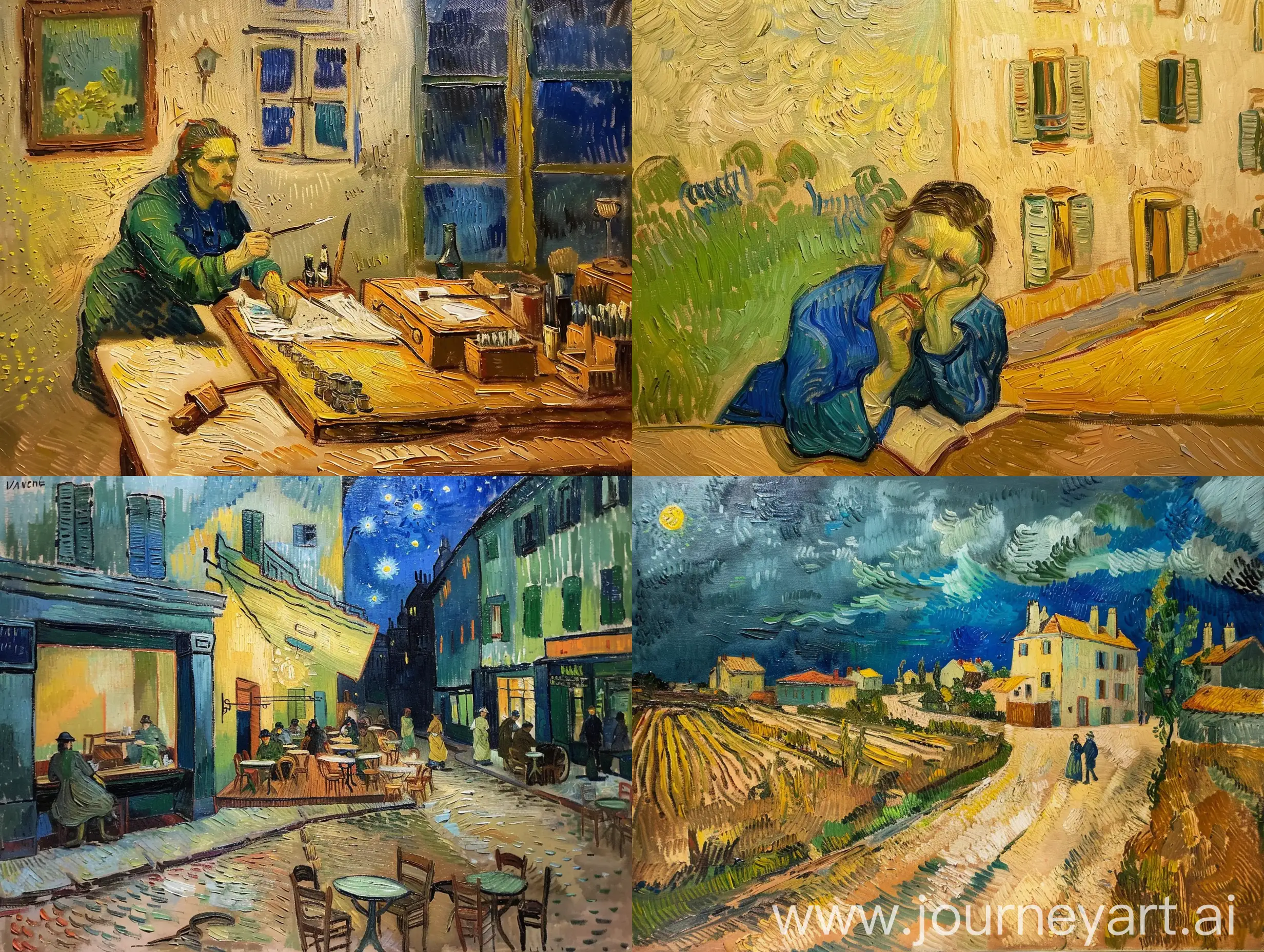 oil painting in van gogh