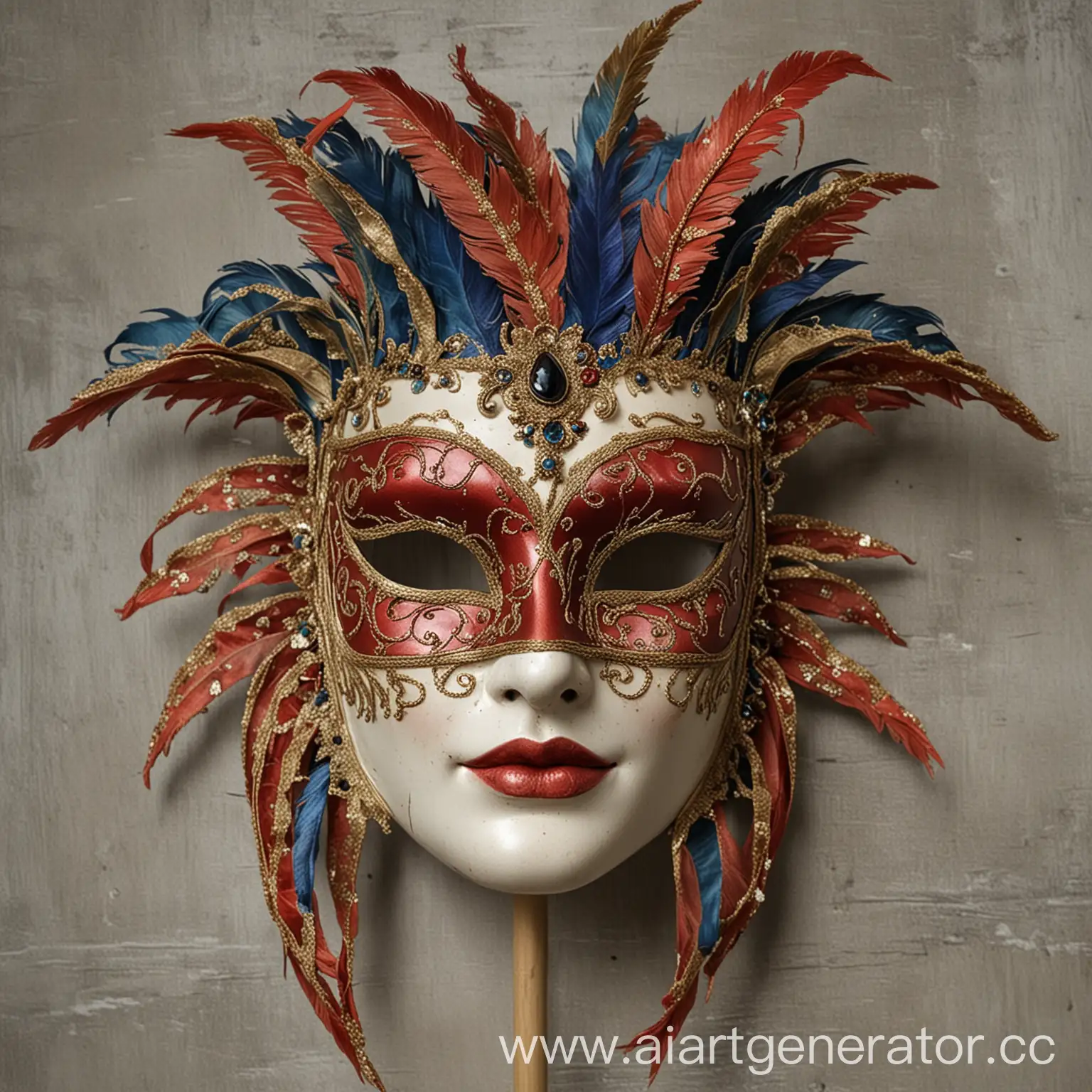 Colorful-Venetian-Carnival-Mask-Amidst-Festive-Atmosphere