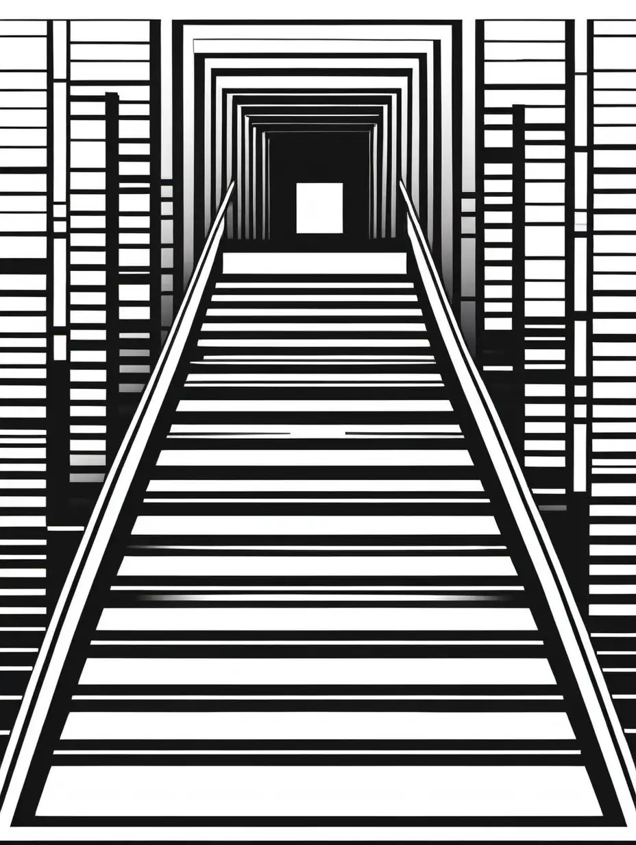 Monochrome Vector Illustration of Stairs