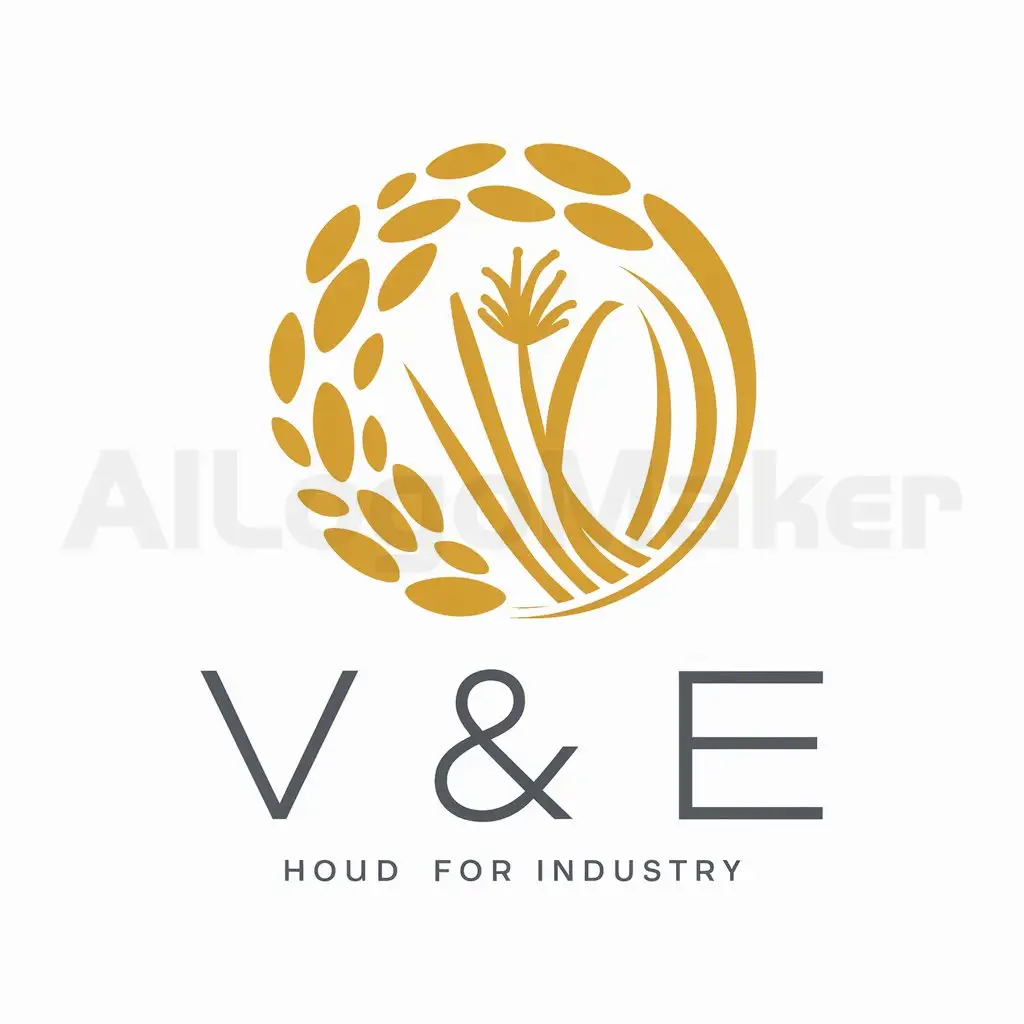 a logo design,with the text "V&E", main symbol:GRAINS AND SAFFRON,Minimalistic,be used in FOOD STUFF industry,clear background