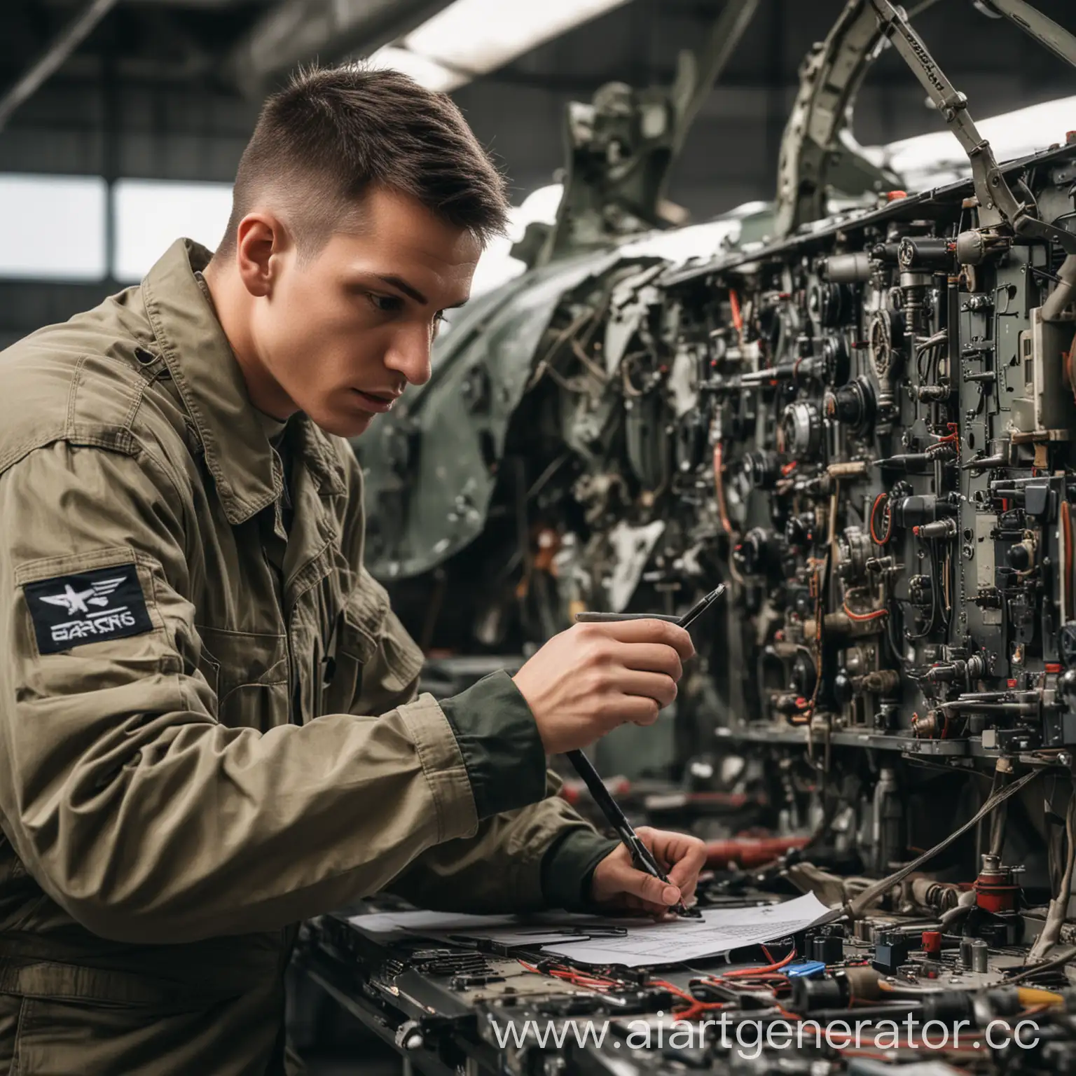 Military-Aircraft-Engineer-Performing-Repair-Work
