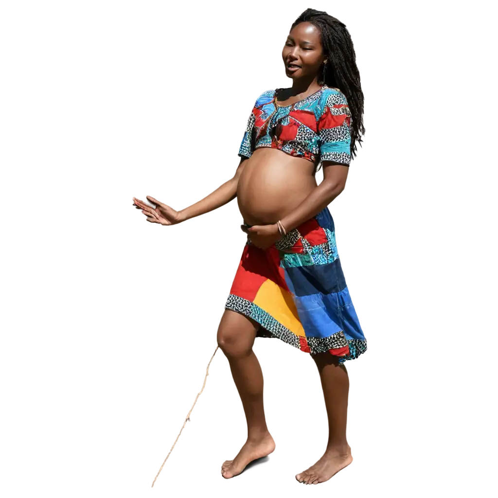 HighQuality-PNG-Image-of-a-Senegalese-Pregnant-African-Woman-in-Traditional-Attire