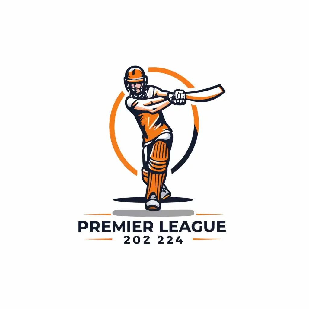 a logo design,with the text "NTC Premier League 2024", main symbol:Cricket Player, ball, wicket, cup,Minimalistic,be used in Sports Fitness industry,clear background