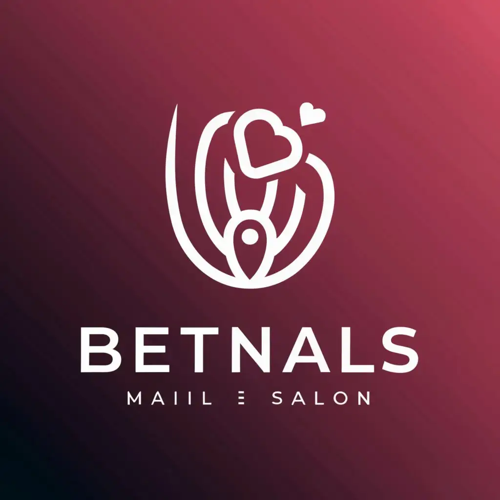 a logo design,with the text "bettnails", main symbol:nails, manicure, heart,Moderate,be used in manicure industry,clear background