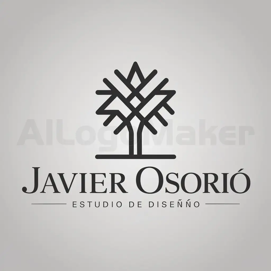 a logo design,with the text "Javier Osorio", main symbol:arbol,complex,be used in ESTUDIO DE DISEÑO industry,clear background