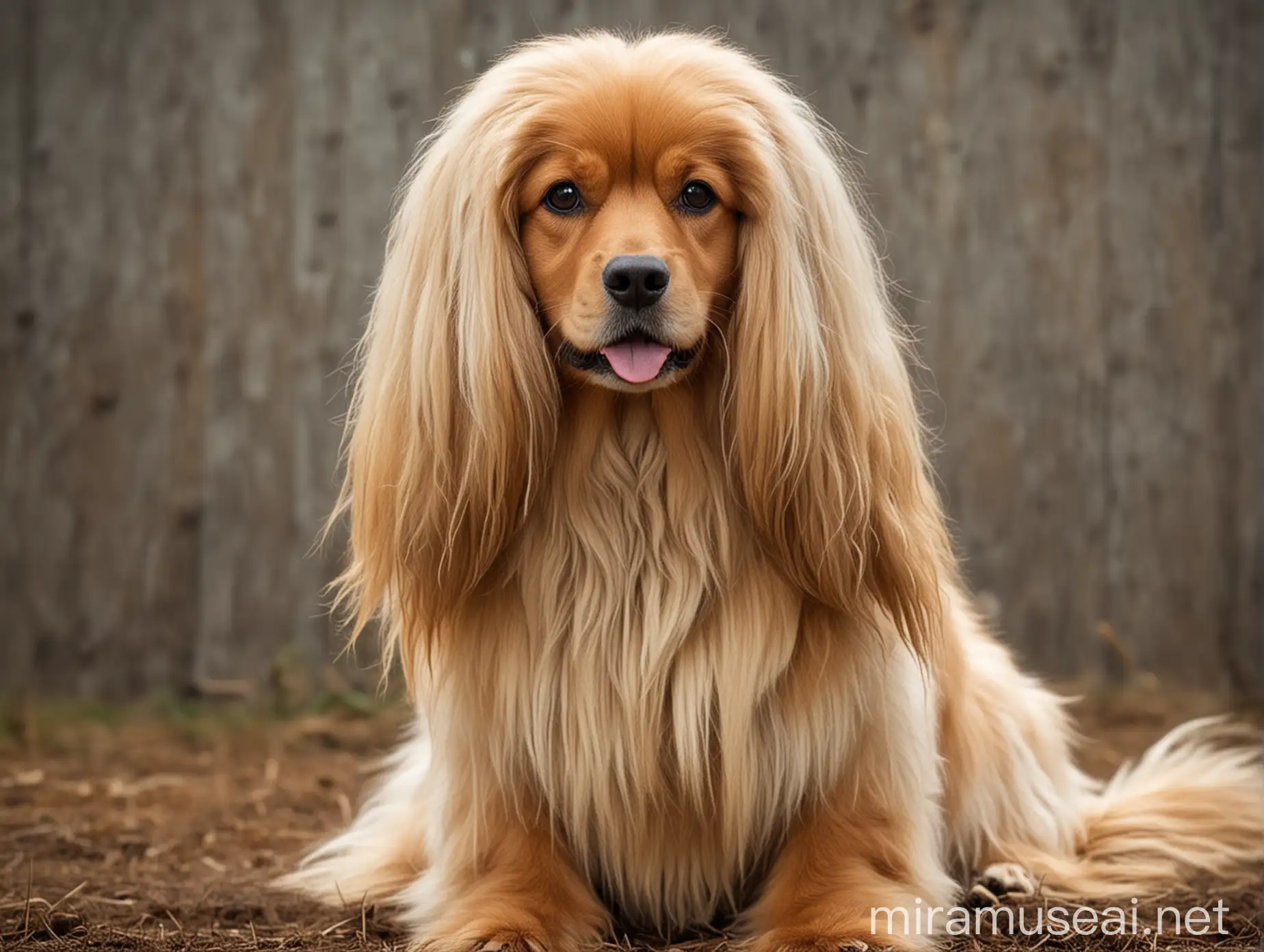 Elegant Dog with Luxurious Long Hair